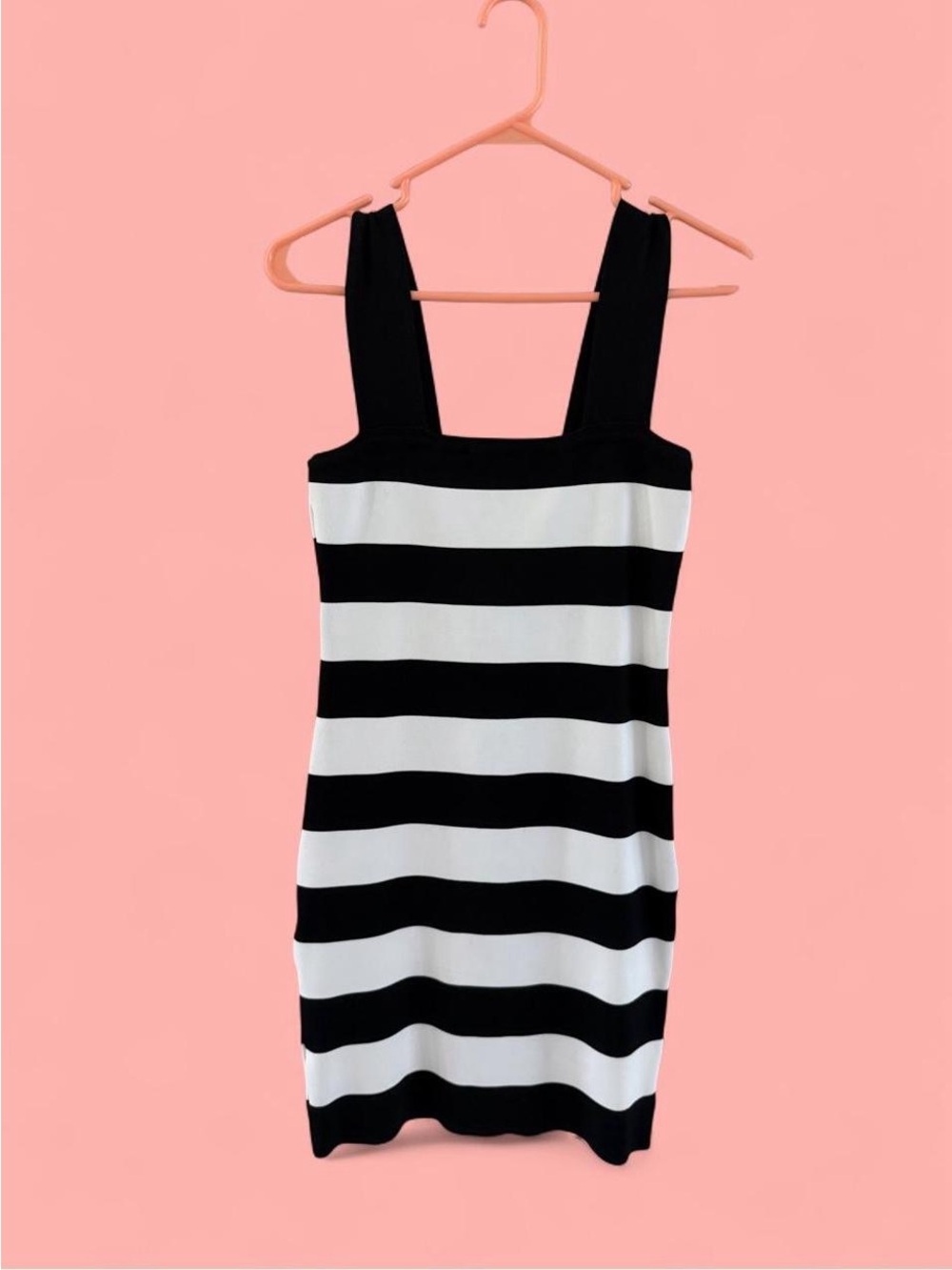 Alice + Olivia Black and White Striped Mini Dress